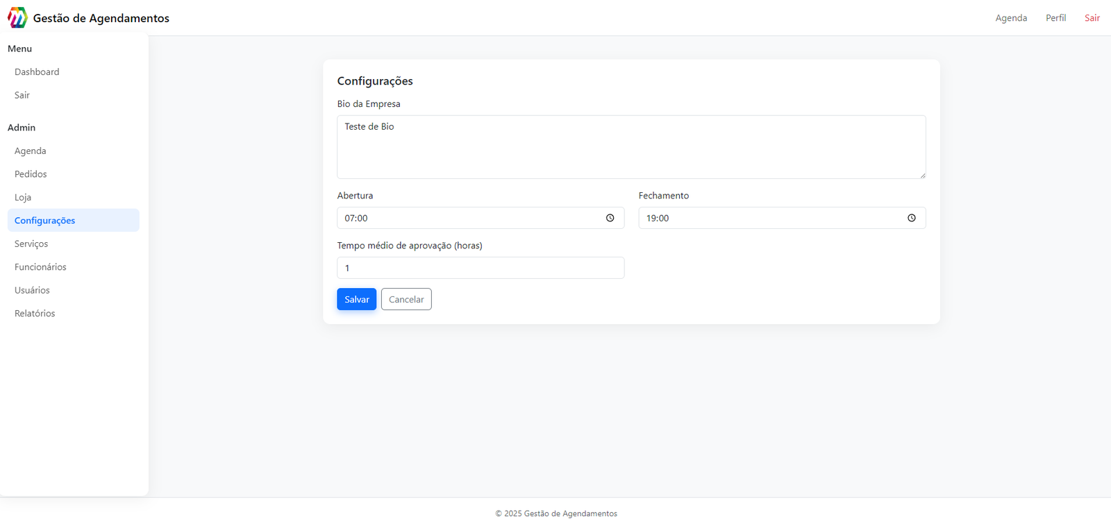 Relatórios de agendamentos com indicadores